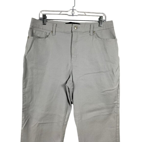 Gloria Vanderbilt Amanda Light Gray High-Rise Straight Leg Jeans Womens Size 14 - Picture 2 of 14